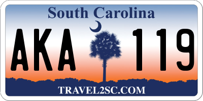 SC license plate AKA119