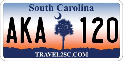 SC license plate AKA120
