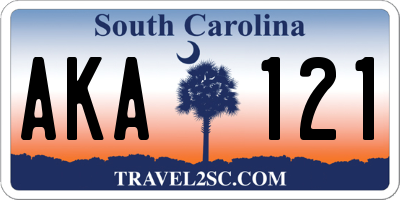 SC license plate AKA121