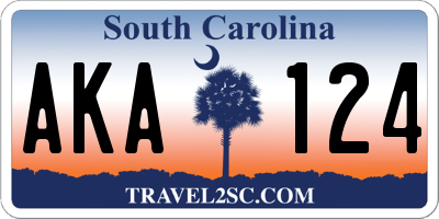 SC license plate AKA124