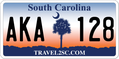 SC license plate AKA128