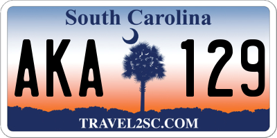 SC license plate AKA129
