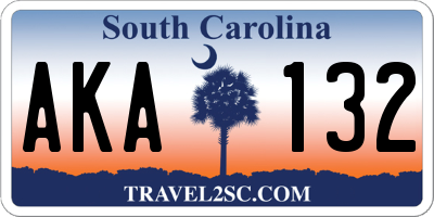 SC license plate AKA132