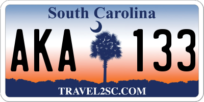 SC license plate AKA133
