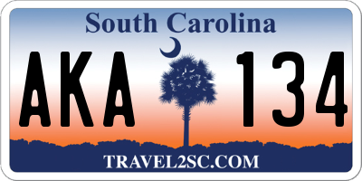SC license plate AKA134