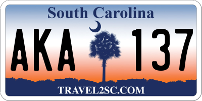 SC license plate AKA137