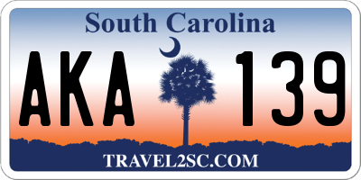 SC license plate AKA139