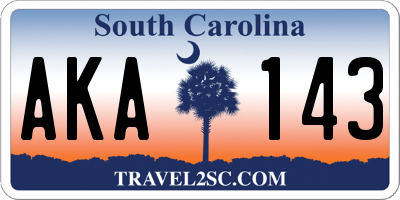 SC license plate AKA143