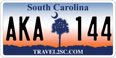 SC license plate AKA144