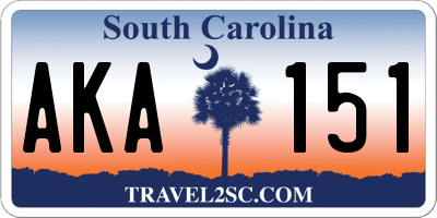 SC license plate AKA151