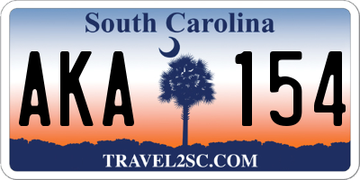 SC license plate AKA154