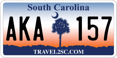 SC license plate AKA157