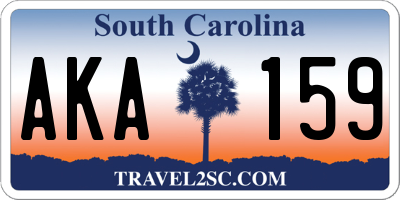 SC license plate AKA159