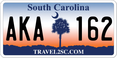 SC license plate AKA162