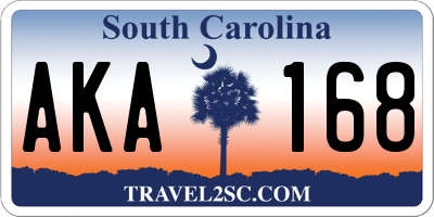 SC license plate AKA168