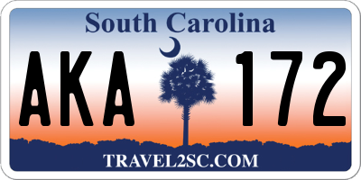 SC license plate AKA172
