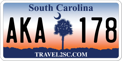 SC license plate AKA178