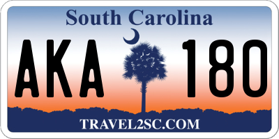 SC license plate AKA180
