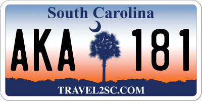 SC license plate AKA181