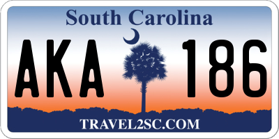 SC license plate AKA186