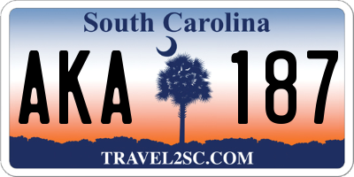 SC license plate AKA187