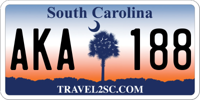 SC license plate AKA188