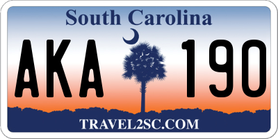 SC license plate AKA190