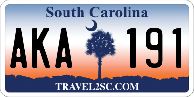 SC license plate AKA191