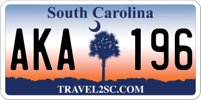 SC license plate AKA196