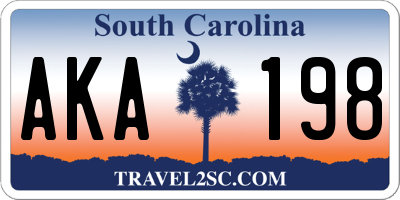 SC license plate AKA198