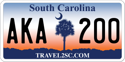 SC license plate AKA200
