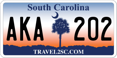 SC license plate AKA202