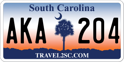 SC license plate AKA204
