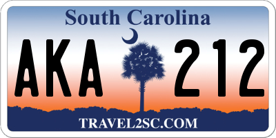 SC license plate AKA212