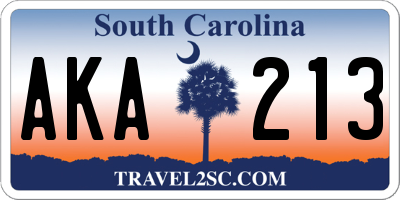 SC license plate AKA213
