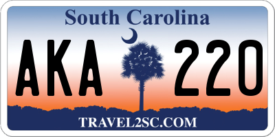SC license plate AKA220