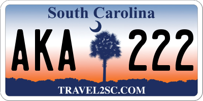 SC license plate AKA222