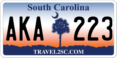 SC license plate AKA223