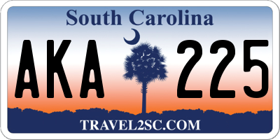 SC license plate AKA225