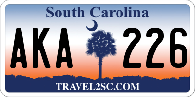 SC license plate AKA226