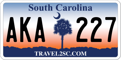 SC license plate AKA227