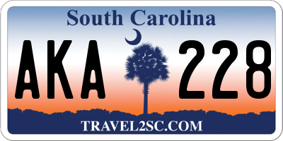 SC license plate AKA228