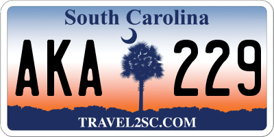 SC license plate AKA229