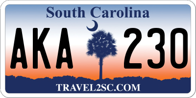 SC license plate AKA230