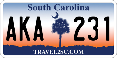 SC license plate AKA231
