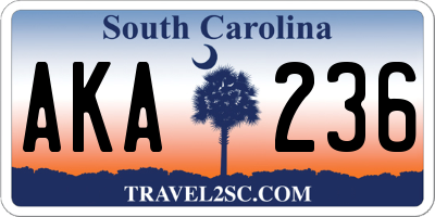 SC license plate AKA236