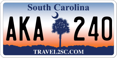 SC license plate AKA240