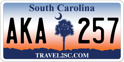 SC license plate AKA257