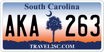 SC license plate AKA263