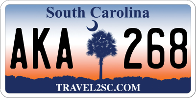 SC license plate AKA268